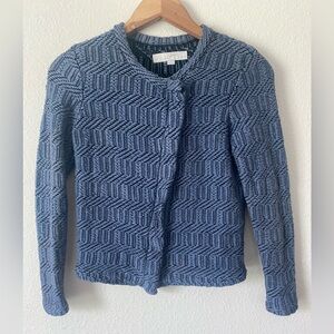 Loft Women’s Asymetric ZipUp Long Sleeve Sweater Jacket in Cobalt Blue Size XSP